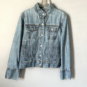 Vintage Gap Jean Jacket size XS.  Nehru collar, 3 button cuffs.